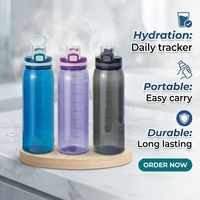 Bouteille d'eau en plastique écologique de grande capacité 30 oz, couleur personnalisée OEM, avec bouchon rabattable à un clic, anti-fuite, pour les sports de plein air