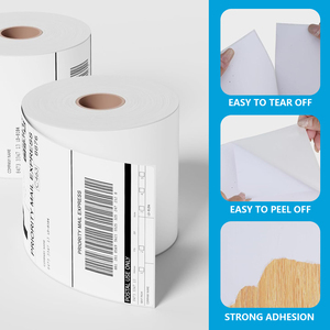 Etiquetas Térmicas Directas de 4x6 Pulgadas, Papel Recubierto de Vinilo, Adhesivo Fuerte, Respetuoso con el Medio Ambiente, Revestimiento de Glassine Blanco, Compatible con Zebra Rollo <span class=keywords><strong>DYMO</strong></span> - Product Image 4