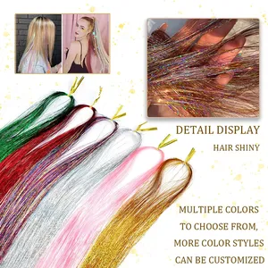 Kit de Tinsel Brillante para el Cabello de 48 Pulgadas, Arcoíris, para Mujeres, Extensiones de Cabello con Brillo Colorido, Accesorios para el Cabello - Product Image 2