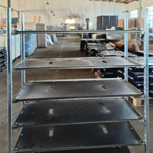 รถเข็นดอกไม้พร้อมล้อภาชนะ CC รถเข็นที่ตั้งโชว์ทำจากโลหะชั้นวางของในสวน - Product Image 2