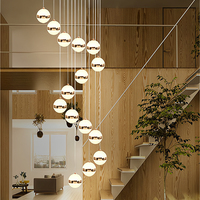 Suspension sphérique de style nordique, lampe suspendue moderne en forme de globe pour chambre à coucher, chevet, salle à manger