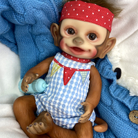 Poupée Reborn Singe en Silicone de 16 Pouces, Corps Entier, Peau Douce, Yeux 3D Réalistes, Corps Lesté, Cadeau Compagnon pour Enfants, Jouet de Collection pour Adultes