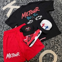 Ensemble T-shirt et short en jean déchiré pour homme, style streetwear vintage, respirant, imprimé numérique DTG, avec strass thermocollés