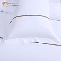 Ensemble de draps blanc Hote Drap de lit de luxe Queen King Size 100% coton Linge de lit d'hôtel