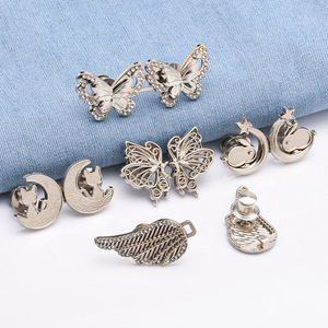 Diamantes de imitación mariposa cintura desmontable clavo libre costura libre ajustable par hebilla Jeans cintura tamaño revisado a cintura pequeña hebilla - Product Image 4