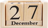 Framendino Blanc Vintage Bois Rustique Bloc Chic Perpétuel Bureau En Bois Cubes Calendriers pour Bureau À Domicile Bureau Anniversaire