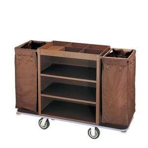 Chariot de blanchisserie en acier inoxydable de conception nouvelle pour hôtel, chariot de ménage de luxe - Product Image 4