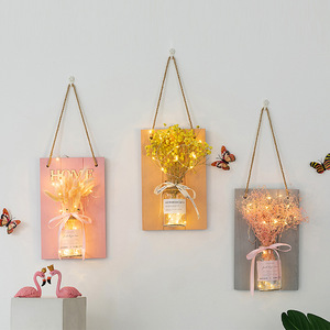 Colgante <span class=keywords><strong>de</strong></span> tablero <span class=keywords><strong>de</strong></span> madera ecológico creativo, jarrón hidropónico, adornos para colgar en la pared, grabado decorativo para el hogar, decoraciones <span class=keywords><strong>de</strong></span> pared - Product Image 2