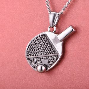 Colliers et pendentifs raquette de ping-pong en acier inoxydable 316L, accessoires de bijouterie, pendentif raquette de tennis, accessoires de sport - Product Image 3