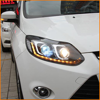 Luz Delantera para Automóvil Ford Focus 2012-2014, Conjunto de Faros LED, Lente Bifocal, Lámpara Delantera, Accesorios en Oferta
