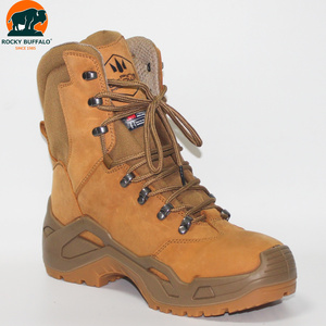 Chaussures de sécurité industrielles Rocky <span class=keywords><strong>Buffalo</strong></span> en vrac, résistantes à l'usure, en cuir pleine fleur, lacets, bottes tactiques, semelle extérieure en PU TPU - Product Image 3