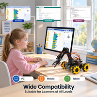 Kit de démarrage de robot intelligent STEM DIY programmable ESP32 4WD Mecanum avec bras robotique et mouvement omnidirectionnel à 360° pour l'éducation