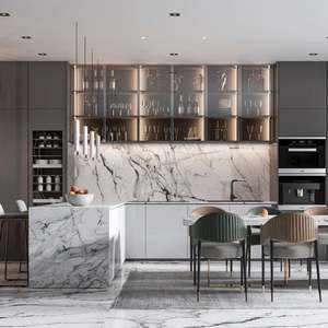 Modern Beige Acrylic Sheet Kitchen <b>Cabinets</b> Small Furniture Whole Set Mobile Home PVC Cuisine Unit MDF PU Lacquer <b>Cabinets</b> - Product Image 4