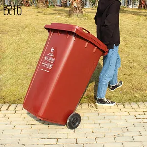 China Manufacturer 240 Liter Dumpster Large Movable Outdoor Street Plastic Wheeled Waste Bin