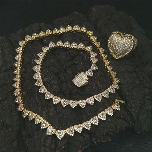 Chaîne de tennis de 7 mm, chaîne à maillons en forme de cœur, chaîne en laiton sertie de CZ glacés, fermoir à pression, collier de tennis hip-hop, bijoux de mode, chaîne de corps - Product Image 4