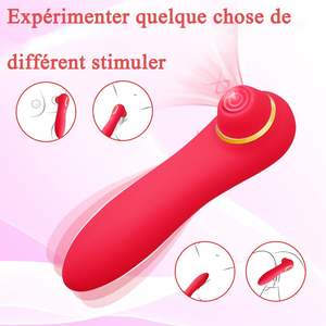 Bertenaga <span class=keywords><strong>Vibrator</strong></span> klitoris wanita Dildo 10x6 silikon lunak magnetis USB frekuensi mainan seks merah untuk wanita pengisap klitoris - Product Image 3