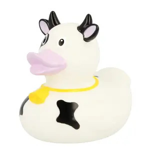 Wholesale Cow Designs Custom Logo Bulk Bathtub Squeaky Yellow Rubber Bath Duck Toys Rubber Duck