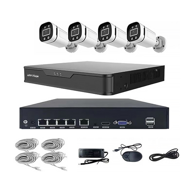 Premium Outdoor Network HD POE IP Camera 4CH/8CH Security System CCTV 4MP 8MP 4K NVR Night Vision CMOS Sensor Cloud Storage