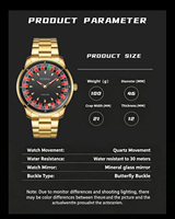Montre à quartz FTTPON Lucky 7 Day God of Gamblers, nouvelle montre de luxe tendance, étanche, en acier inoxydable, pour hommes