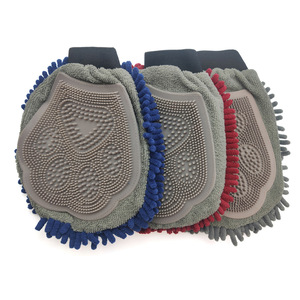 Thickened Chenille Silicone Pet Grooming Gloves Grey Burgundy Royal Blue <b>Dog</b> Hair Removal Brush Bath <b>Massage</b> Tool - Product Image 3