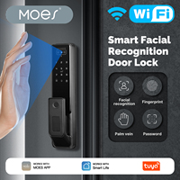 MOES Tuya WiFi Facial Palm Vein Recognition Remote Fingerprint Password IC Card Unlock Indoor Battery Powered Smart Door Lock