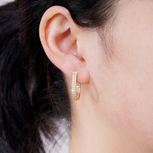 Orecchini a Cerchio a Forma di U in Stile Francese per Donne, Gioielli Geometrici Scintillanti alla Moda - Product Image 5