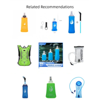 OEM/ODM Fiole pliable Bouteilles pliantes Bouteille d'eau douce Course à pied Randonnée Cyclisme Sports Bouteille d'eau pliable en TPU