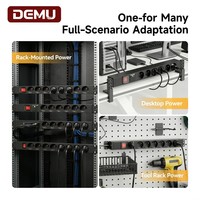 PDU Industri 1U 8 Jalur Tipe E Outlet Saklar Dua Kutub 16A 250V Proteksi Beban Berlebih Server
