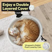Lit pour chat réglable, mignon et confortable, design encastré, hamac de bureau pour chat avec housse amovible en peluche de lapin pour la maison ou le bureau de jeu