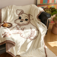 Couverture tricotée 100 % polyester pour lit de chien, douce et chaude, mignonne, cadeau de bureau, 2025
