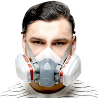Demi-masque respiratoire en silicone CE EN140 avec filtre trapézoïdal, masque anti-formaldéhyde, lunettes de protection