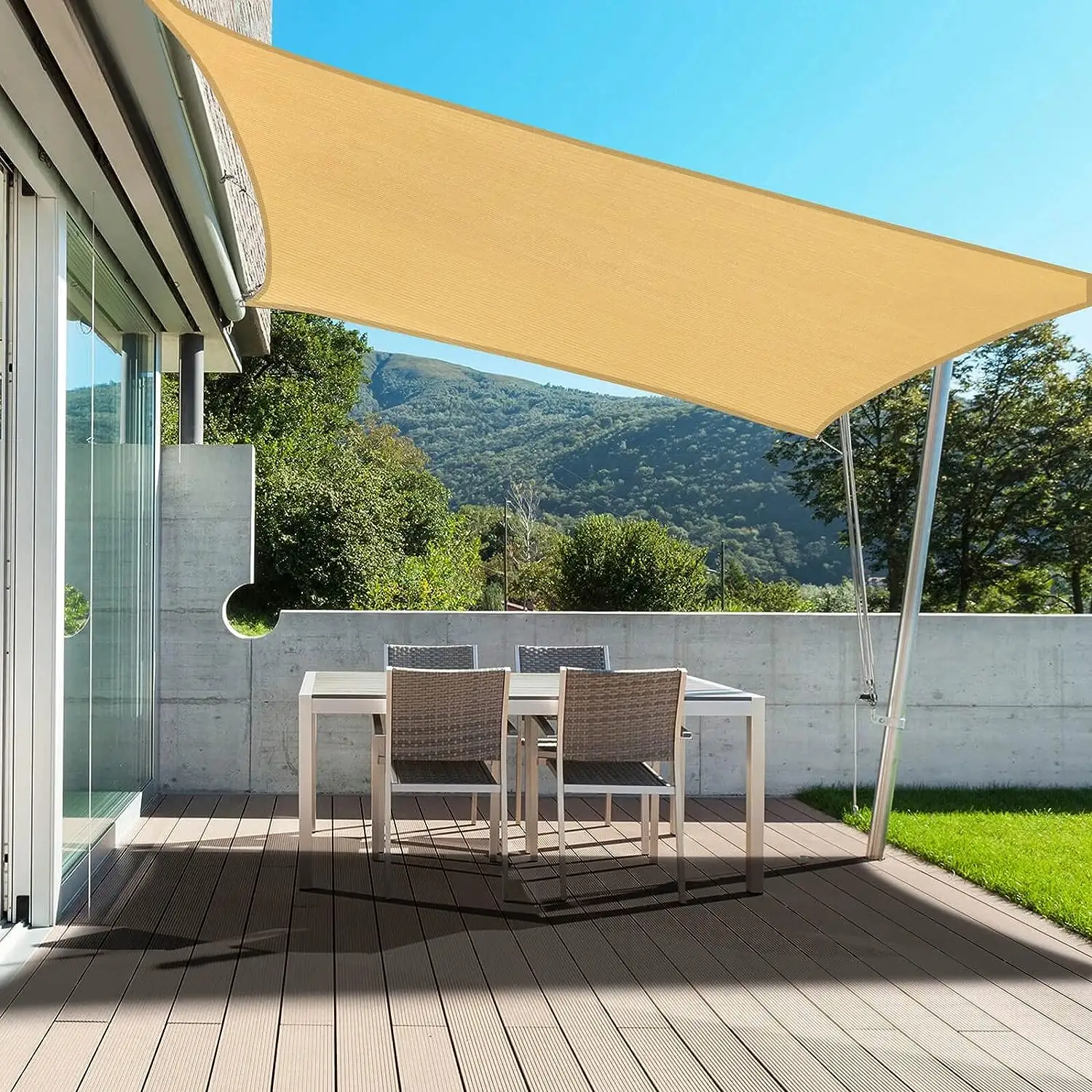 Venta al por mayor al aire libre toldo parasol velas impermeable cuadrado parasol velas con protección UV para la venta