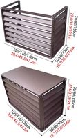 Cache-climatiseur en aluminium léger marron-gris avec persiennes pour protection de la vie privée - Vente en gros