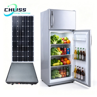 Réfrigérateur solaire 128L - Fonctionnement 80W DC, boîtier métallique, système de batterie intégré avec roues