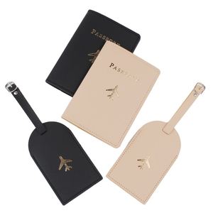 Luxury Slim Fashionable Travel Passport Holder Luggage Set Pu Leather Case Cover Letter Pattern <b>Name</b> <b>Tag</b> Water Resistant - Product Image 3
