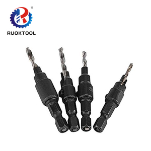 4pcs HSS 1/4 mango redondo de carpintería con cabeza avellanada tornillo taladro para trabajar la madera perforado se <span class=keywords><strong>abre</strong></span> - Product Image 5