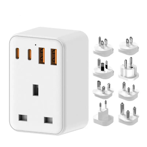 Cargador de Viaje Rápido <span class=keywords><strong>GaN</strong></span> de 45W con Función PD, 5 Puertos en 1, para Hotel y Viajes, Enchufes AU, UK y EU - Product Image 4