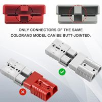 Connecteur de batterie 2 broches 50A 600V gris à déconnexion rapide haute intensité pour bornes 6, 8, 10, 12 AWG, chariots élévateurs et recharge de véhicules électriques