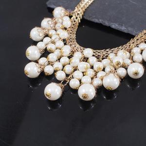 HANSIDON-<span class=keywords><strong>collar</strong></span> de perlas de imitación para mujer, Gargantilla de cadena, Gargantilla de babero hecha a mano, joyería, collares - Product Image 4