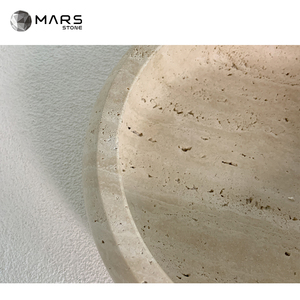 Decoración moderna <span class=keywords><strong>de</strong></span> mármol <span class=keywords><strong>de</strong></span> piedra Natural, regalos para el hogar, cuenco curvo para servir mármol travertino Beige, Cuenco para <span class=keywords><strong>dulces</strong></span> - Product Image 4