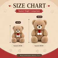 Ours en peluche marron avec cœur d'amour, fabrication OEM/ODM, vente en gros d'usine, pour la Saint-Valentin, anniversaire, cadeau, fournisseur en gros