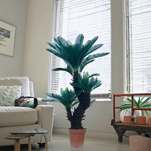 ต้นสาคูเทียมเทียมสำหรับตกแต่งในร่มความสูง131ซม. 66ใบต้นปาล์มบอนไซไซไซไซคุณภาพสูง - Product Image 5