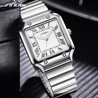 Montre SINOBI 9883 pour homme, luxe, quartz, étanche, style business, chiffres romains, lumineuse, design simple