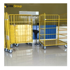 अनुकूलित सुपरमार्केट रोल कंटेनर फोल्डेबल रोल पिंजरे ट्रॉली - Product Image 4