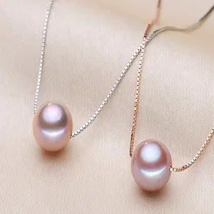 Chaîne à maillons en acier inoxydable avec un seul collier à pendentif de perle ronde de grande taille pour cadeaux d'anniversaire