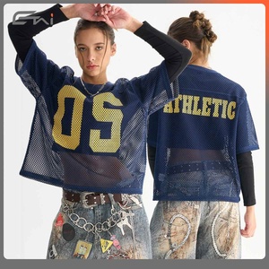 เสื้อยืดผ้าตาข่ายสำหรับผู้ชายเสื้อยืดพิมพ์ลายตัวอักษรเสื้อยืดสตรีทแบบกำหนดเองแฟชั่นใหม่ - Product Image 6