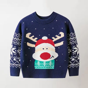 Vêtements pour enfants de Noël, pull en jacquard d'hiver, pull à col rond pour fille, pull en tricot de Noël, pull en tricot pour enfants - Product Image 3