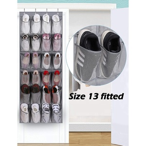 Porte-chaussures suspendu gris plus frais avec 24 poches en tissu <span class=keywords><strong>extra</strong></span> larges pour le stockage hommes baskets femmes chaussures à talons hauts pantoufles - Product Image 3