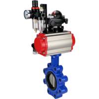 Katup Kupu-kupu DNOVA Besi Cor QT450 NBR DN50-150 16bar -10+90 ° C, Aktuator Pneumatik DA, Sakelar Batas, AFC2000