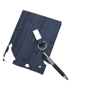 <b>Personalized</b> Mini Notebook <b>Keychain</b> - Custom Logo PU Leather Metal Notebook for Business Gifts & Events - Product Image 2